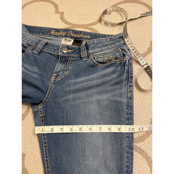 Harley Davidson Low rise skinny women’s blue jeans, size 12P - Picture 11 of 16